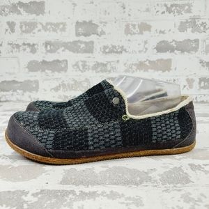 Smartwool Men's Slippers Black/Grey Knit Wool Rubber Soles Shoes  O189